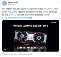 AMD annoncera ses cartes graphiques RADEON RX 6700 le 3 mars prochain
