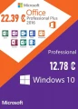 Votre licence Windows 10 PRO OEM  12.78 euros et votre licence Office 2016 Pro Plus  22.39 euros