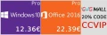 Microsoft Windows 10 Pro  12.36 euros et Office 2016  22.39 euros avec CCL et GVGMALL