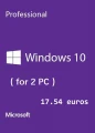 Microsoft Windows 10 PRO OEM valable pour 2 PC  17.54 euros et Office 2016 PRO  28.79 euros avec GVGMall