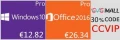 Windows 10 lifetime  12 euros, Office 2016  26 euros, - 91 %