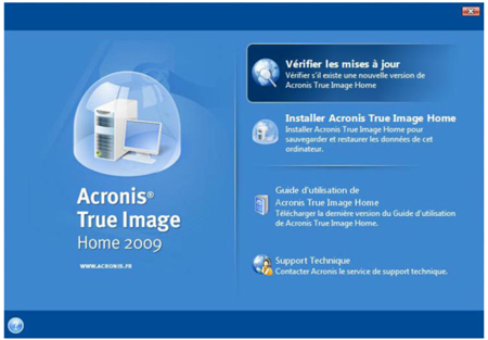 Test logiciel Acronis True Image Home 2009
