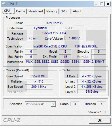 overclocking test Core i5 750