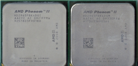 nouveau processeur AMD Phenom II X4 rvison C3 TDP 125 watts