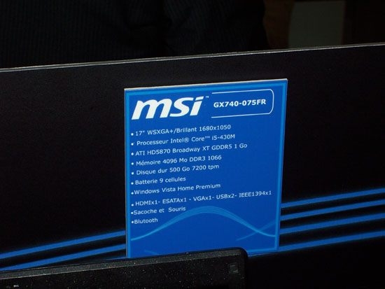 [ITP 2010] En direct de la section gaming de MSI on vous annonce une 5870 embarque