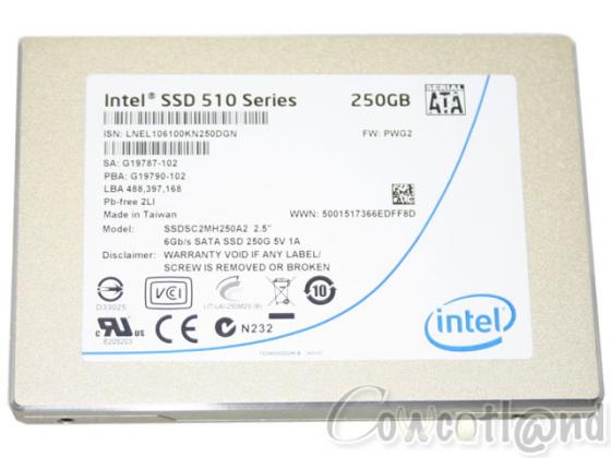 [Cowcotland] SSD Intel 510 250 Go : toujours SATA 6.0, mais en mieux