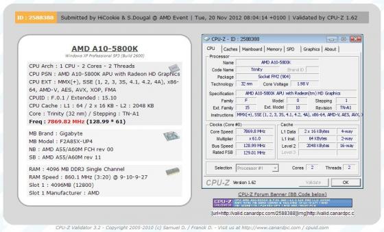 Un A10 5800K flash  7,86 Ghz