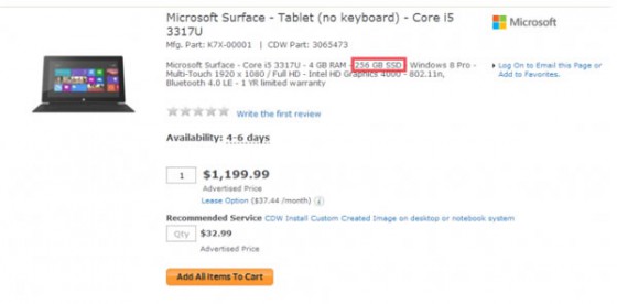 microsoft-tablette-surface-pro 256-go 1199-dollars
