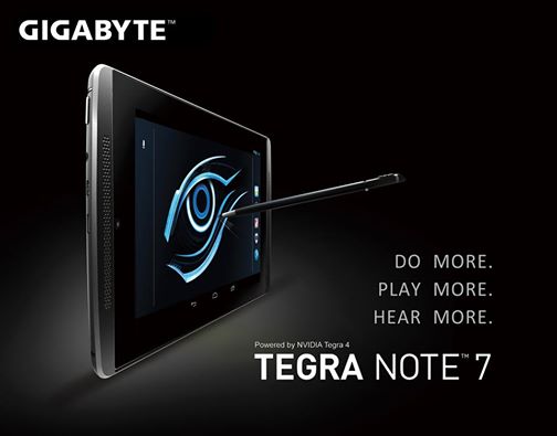 tablette nvidia tegra-note-7 gigabyte europe