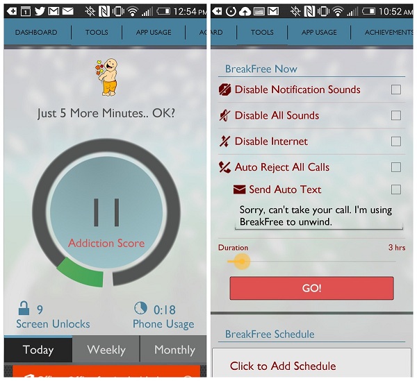 evaluer votre addiction smartphone application breakfree