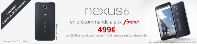 google nexus 6 entree free 499