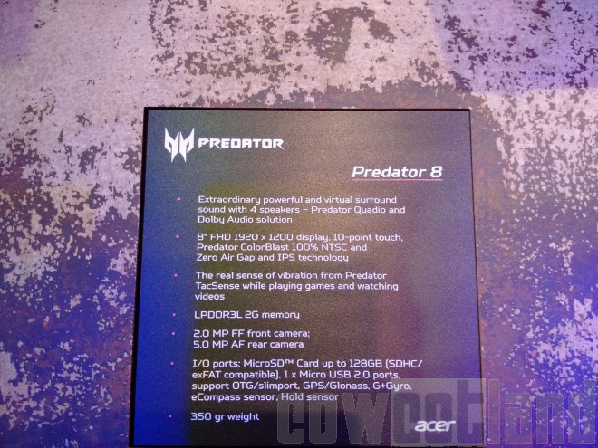 ifa 2015 acer presente tablette gaming predator 8