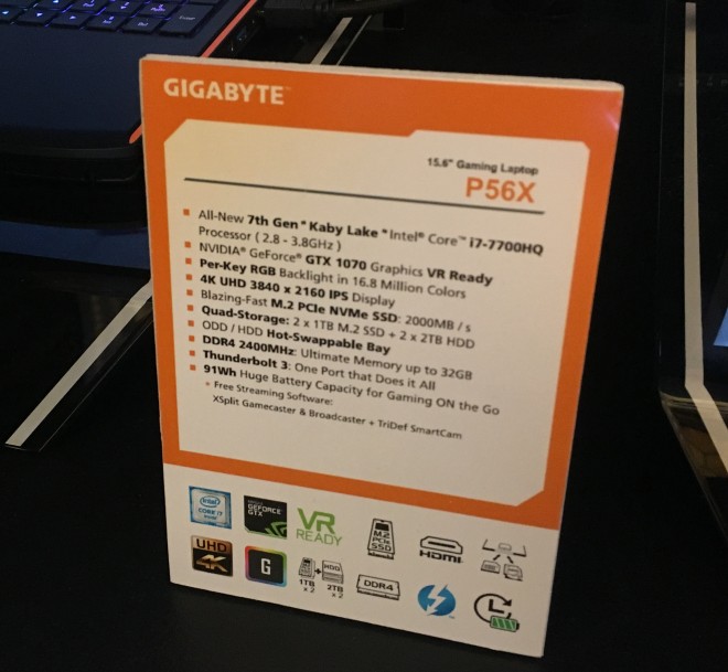 gigabyte pouces gamer p56x i7-7700hq gtx