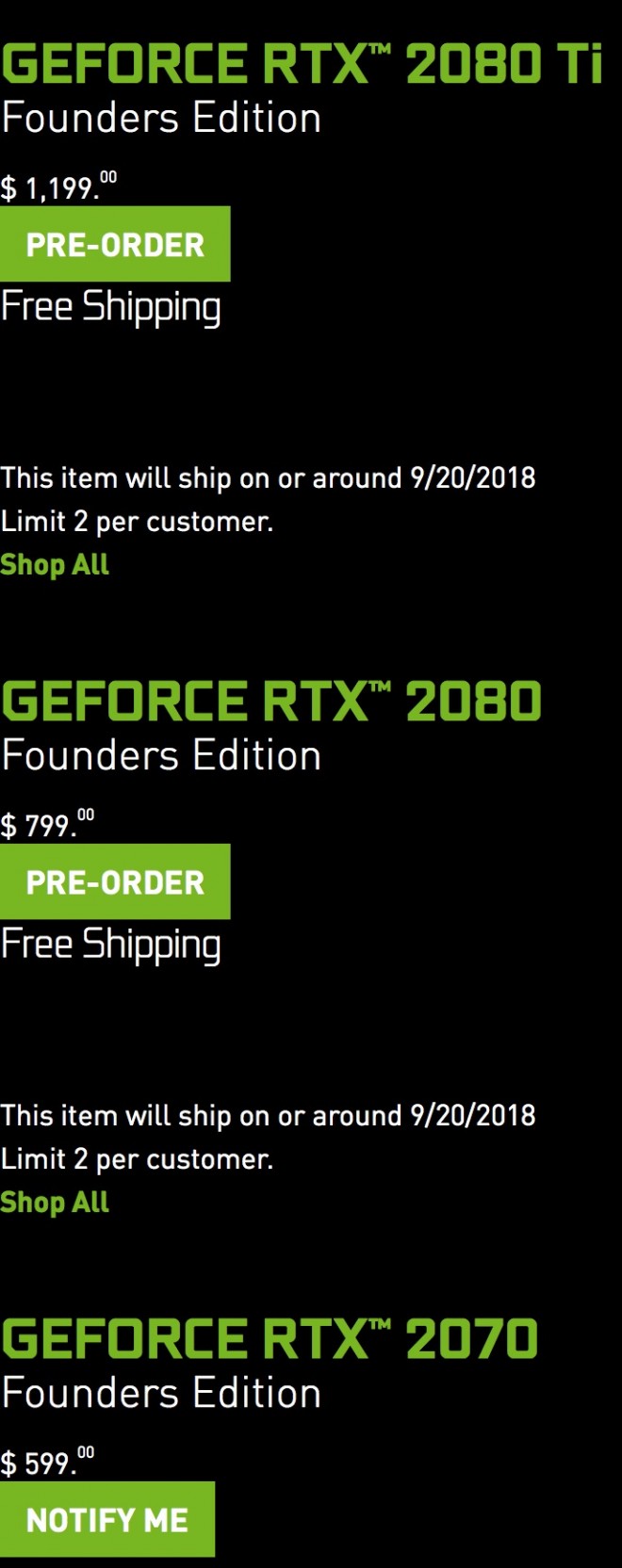 prix geforce nvidia RTX foudres dition