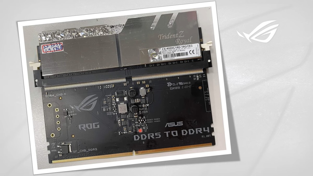 Photo of Un adaptador ASUS DDR4-DDR5 (prototipo interno)