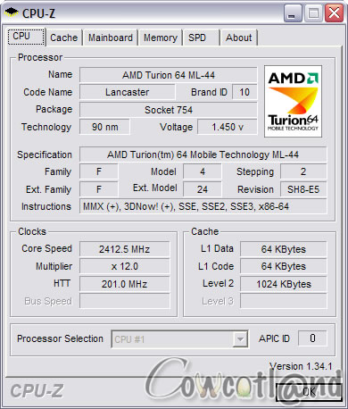 ALIENWARE Aurora M9700 - CPU-Z
