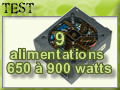 9 alimentations de 650 � 900 watts