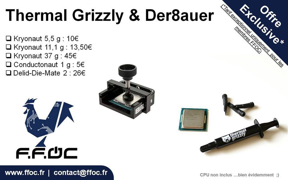 Offre Thermal Grizzly 2017 Offre exceptionnelle pte thermique Thermal Grizzly.