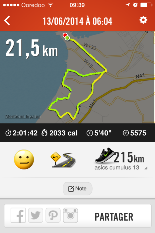 1er Test Semi Marathon 21.5km 