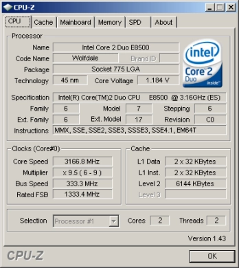 Un E8500 sauce overclock