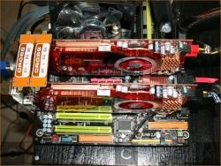 Pour changer, un CrossFire de HD 4850, et overclock�