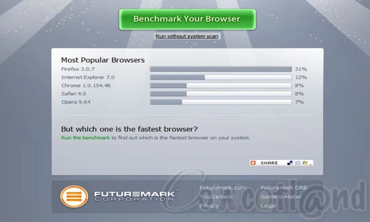  Test de rapidit� des navigateurs Internet