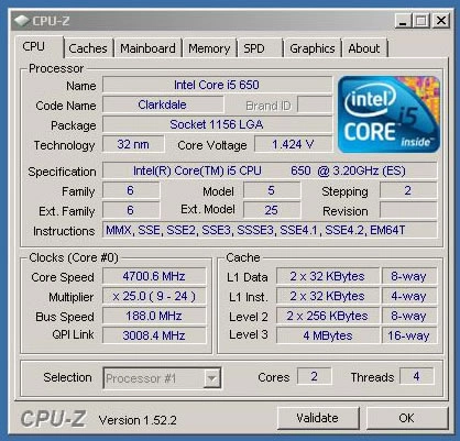 Le Futur Core i5-650 en 32 nm grimpe haut, tr�s haut