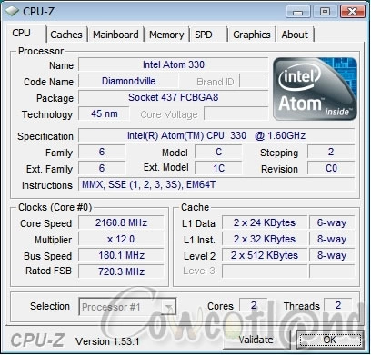 Un ATOM N330 � 2160 MHz ?