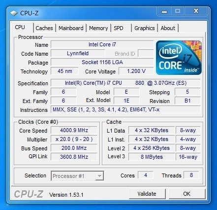 Le Core i7 880 se montre