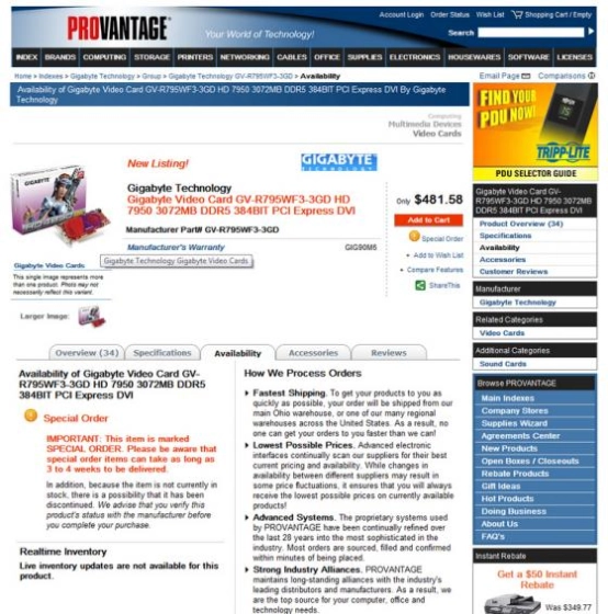 Une premi�re HD 7950 en vente