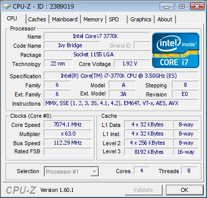 Le 3770K en mode record