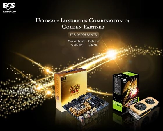 ECS a assorti la GTX 680 � sa Z77H2-AX Golden