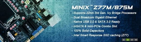 J&W de retour dans le Mini ITX avec les MINIX Z77M et B75M