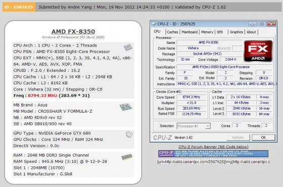 Andre Yang pousse un FX-8350 � 8794.33 MHz