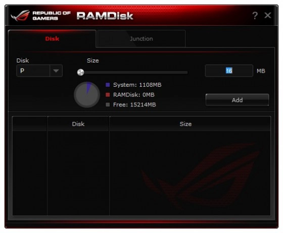 Le logiciel RAMDisk avec les cartes m�res ROG