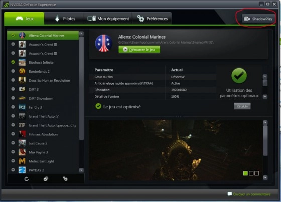  Shadow Play : Nvidia se propose de filmer vos exploits !