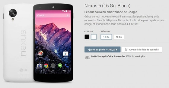 Le Nexus 5 officialis�, le 8 Novembre en France