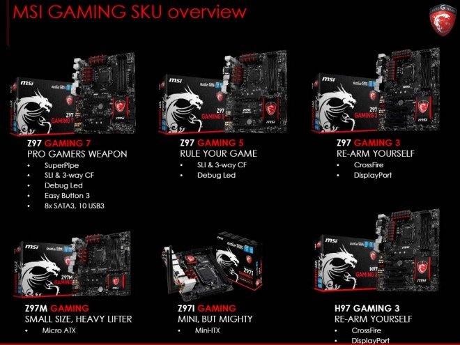 MSI pr�sente 7 nouvelles cartes m�res Gaming