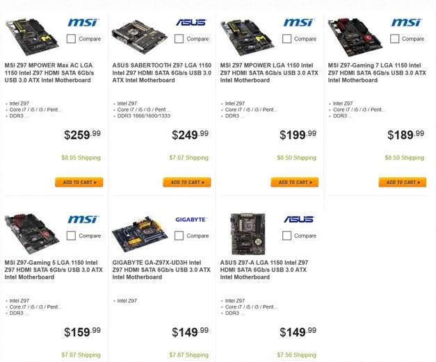 Quels seront les prix des cartes m�res Intel Z97 MSI, Asus et Gigabyte ?