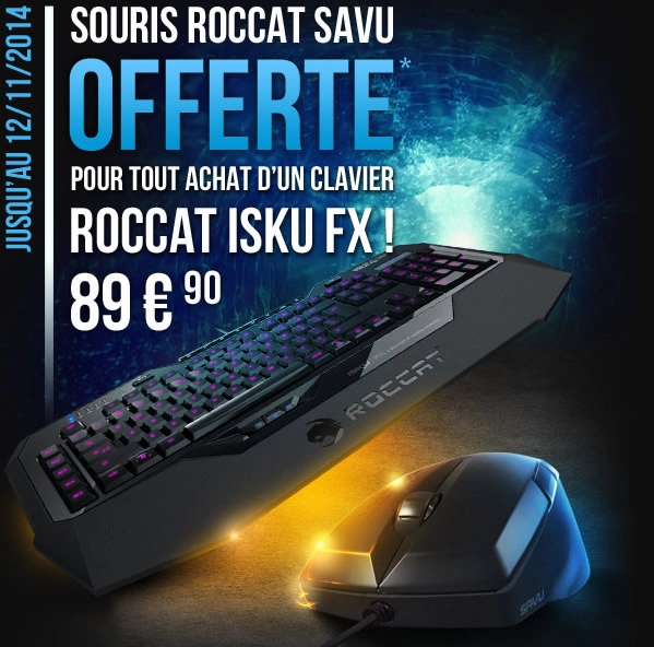 Bon Plan : Pack Clavier Roccat Isku FX et souris Roccat Savu � 89.90 �