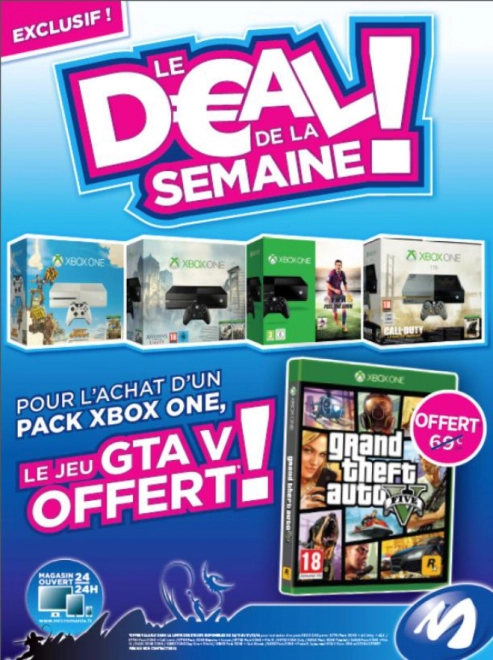 Micromania offre GTA V avec ses packs Xbox One
