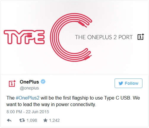 OnePlus sera l'un des premiers � exploiter l'USB Type C sur son OnePlus 2