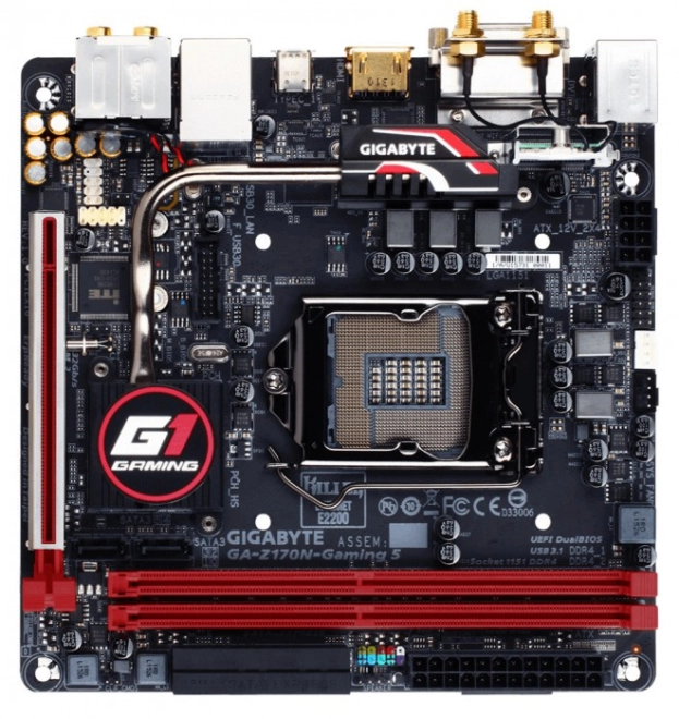 GIGABYTE propose aussi de L'ITX Skylake avec la Z170N-Gaming 5 Mini-ITX 