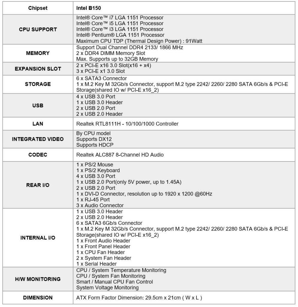 BIOSTAR TB150 PRO : Une CM ATX 1151 � 79 dollars seulement
