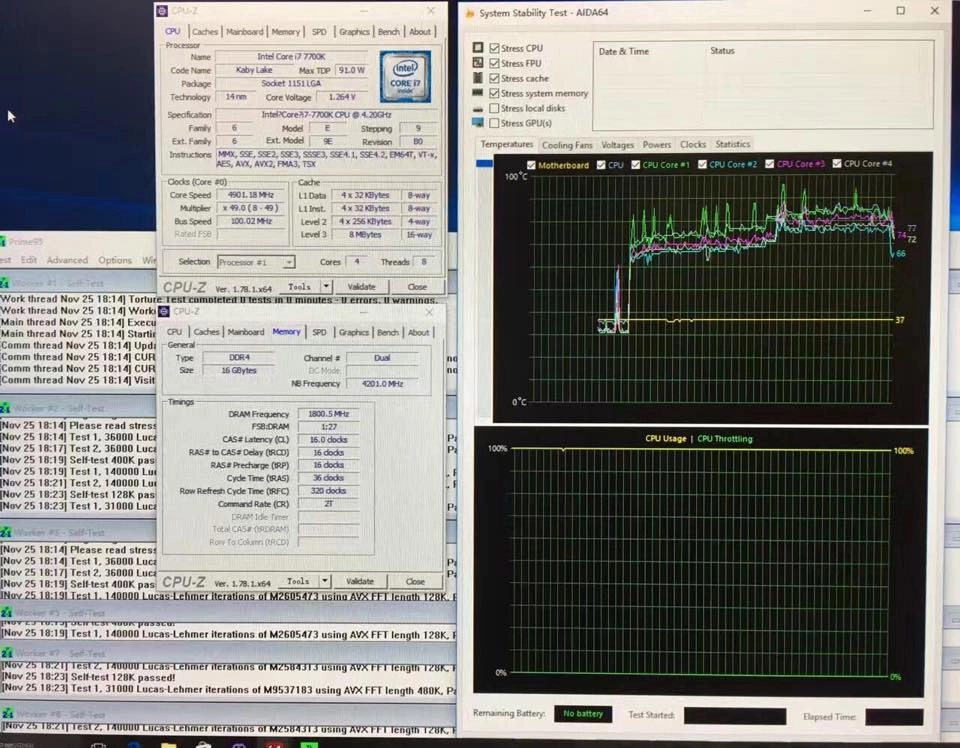 L'Intel Core i7-7700K Kabylake d�j� flash� � 4.9 GHz
