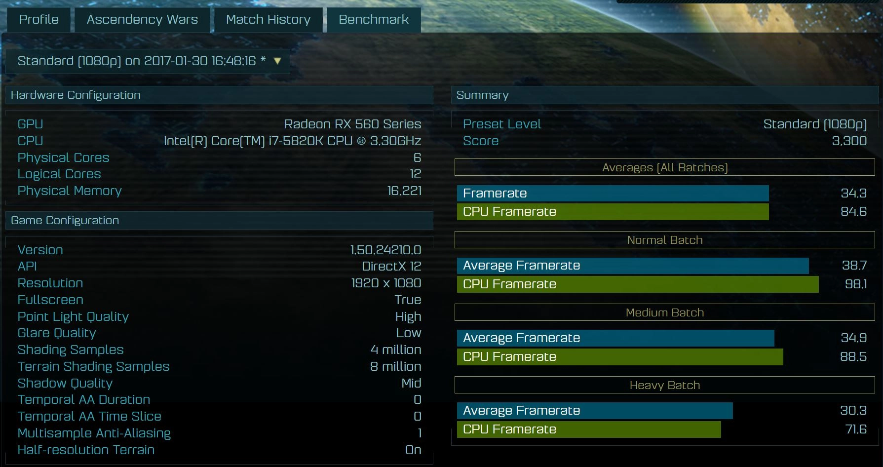 AMD VEGA : Deux RX 580 et une RX 560 en promenade sous Ashes of the Singularity