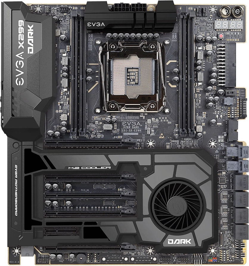 Les trois cartes m�res EVGA en Intel X299 se montrent en d�tail
