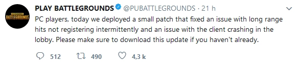 PUBG s'offre une mise � jour sur PC