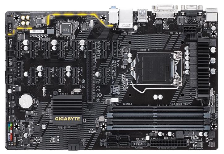Gigabyte B250 FinTech : une carte m�re avec 12 ports PCI Express pour le Mining