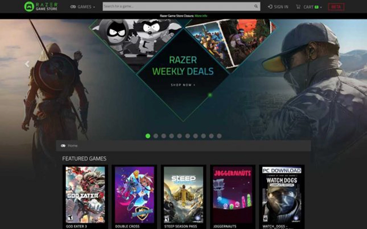 Razer va fermer sa plateforme d�mat�rialis�e Razer Game Store